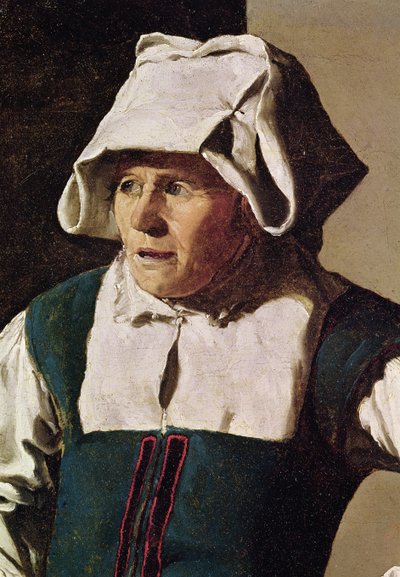 Anciana, detalle de la cabeza, c.1618-19 (detalle) de Georges de La Tour