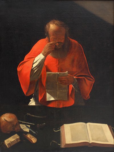 San Jerónimo leyendo copia, ca 1636 de Georges de La Tour