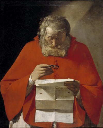San Jerónimo leyendo una carta, ca. 1628-1629 de Georges de La Tour