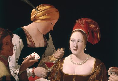 El tramposo con el as de diamantes (detalle) de Georges de La Tour