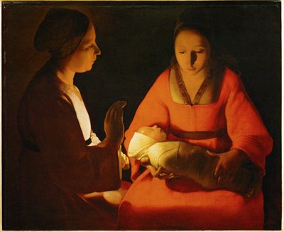 El recién nacido (pintura sobre lienzo) de Georges de la Tour
