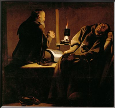 El éxtasis de San Francisco. Copia contemporánea de un original perdido de La Tour (óleo sobre lienzo) de Georges de la Tour