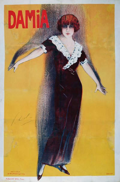 Cartel publicitario de Damia (1889-1978) de Georges pseudonym of Edmond Vernier Dola