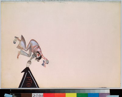 Decoración preparatoria para la opereta ""Girofle Girofla"" (Girofle-Girofla) de Charles Lecocq (1832-1918) (Escenografía para la opereta Girofle Giroflia, de Charles Lecocq) - Obra de Georgi Bogdanovich Yakulov (1884-1928), gouache en papel de Georgy Bogdanovich Yakulov