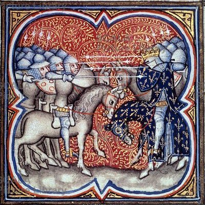 Carlos Martel luchando contra los sarracenos en Tours-Poitiers en 732, Grandes Crónicas de Francia (27408010460) de Georgia Levan Ramishvili from Tbilisi