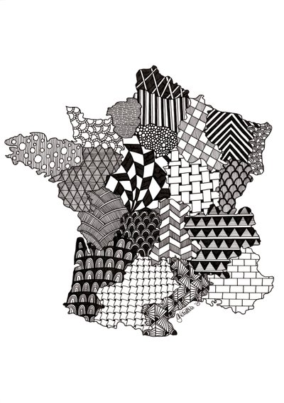 Francia, 2015 (tinta sobre cartulina) de Georgina Naisbitt