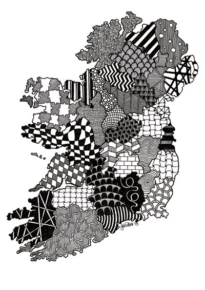 Irlanda, 2015 (tinta sobre cartulina) de Georgina Naisbitt