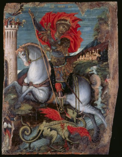 Icono de San Jorge a Caballo Matando al Dragón de Georgios Klontzas