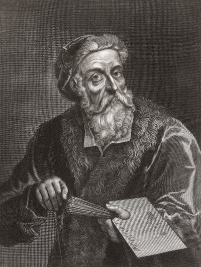 Tiziano. Retrato. (grabado) de Gerard (after) Edelinck