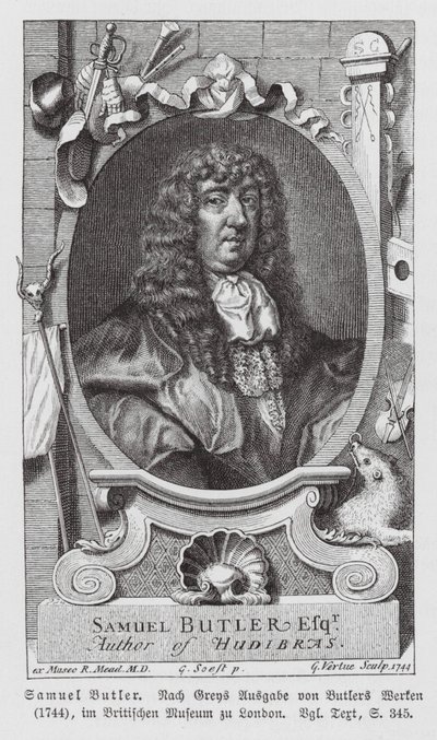 Samuel Butler, poeta inglés (grabado) de Gerard (after) Soest