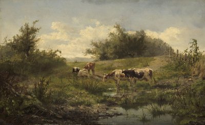 Vacas en un estanque de Gerard Bilders