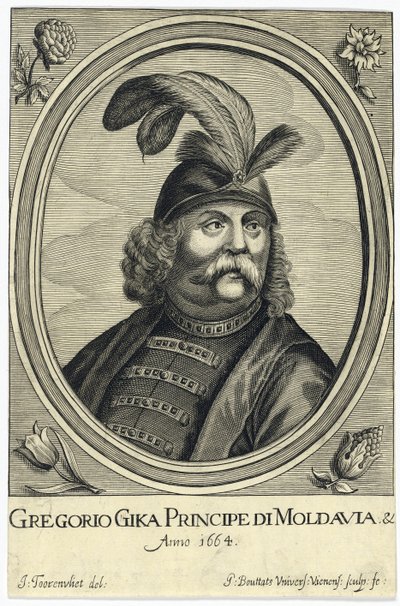 Grigore I Ghica (Ghika) (1628-1675), príncipe de Valaquia par Bouttats, Gerard (ca. 1630-after 1668). Grabado en cobre, hacia 1664, Colección particular de Gerard Bouttats