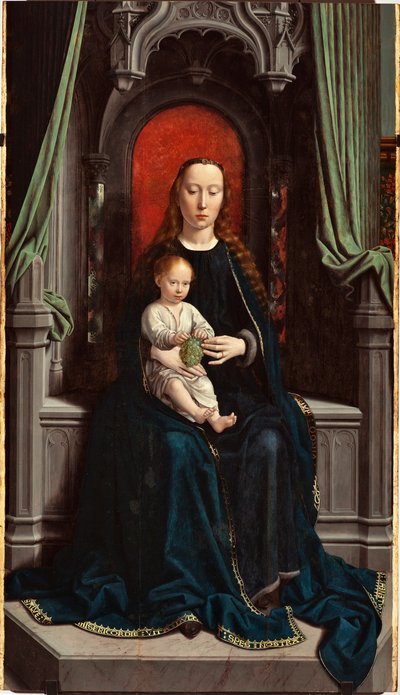 Madonna entronizada con el Niño o Madonna de las Uvas, panel central del Retablo de Cervara de Gerard David