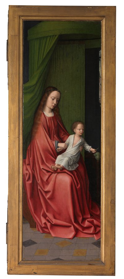Tabla exterior del Bautismo de Cristo, c.1502-08 (óleo sobre tabla) de Gerard David