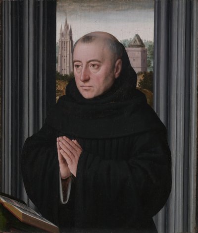 Retrato de un monje, principios del siglo XVI (óleo sobre madera) de Gerard David