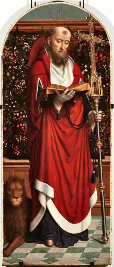 Políptico de San Jerónimo. Panel de la Iglesia de San Gerolamo della Cervara. Pintura de Gerard David (ca. 1460-1523) 1506. Genes, Musei di Strada Nuova (ex Palazzo Bianco) Italia de Gerard David