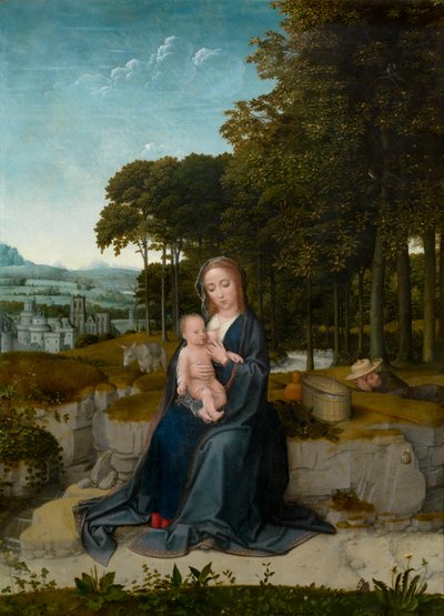 El descanso en la huida a Egipto (óleo sobre tabla) de Gerard David