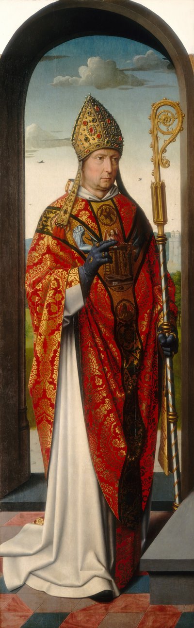 El Retablo de Santa Ana: San Nicolás [panel izquierdo], c. 1500-1520 de Gerard David