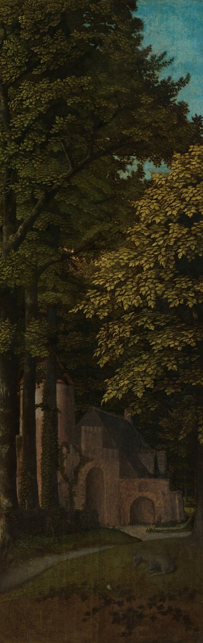 Vista en un bosque, ala exterior izquierda de un tríptico, c.1505-c.1515 de Gerard David