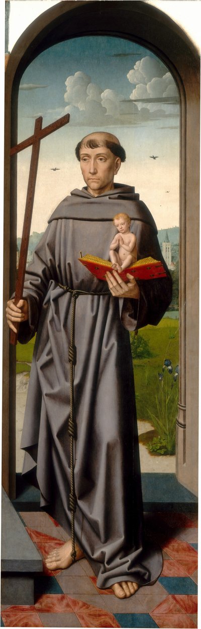 El retablo de Santa Ana: San Antonio de Padua (panel derecho) de Gerard David and Workshop