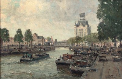 Una vista de la Witte Huis, Rotterdam (óleo sobre lienzo) de Gerard Delfgaauw
