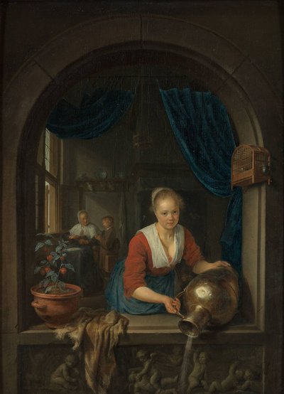 Criada en la ventana, c. 1660 de Gerrit Dou