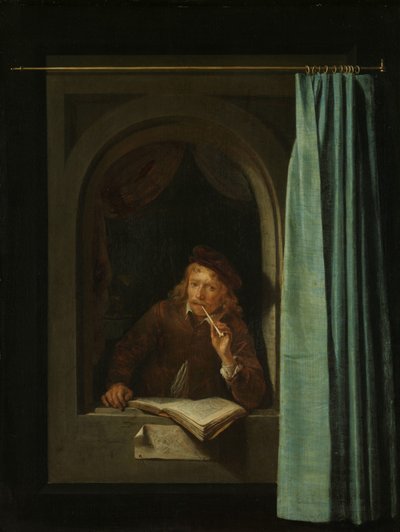 Hombre fumando en pipa de Gerrit Dou