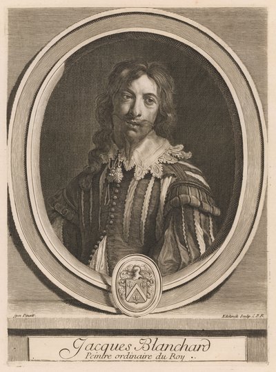 Jacques Blanchard, del libro Les hommes illustres ..., vol. II, de Charles Perrault de Gérard Edelinck
