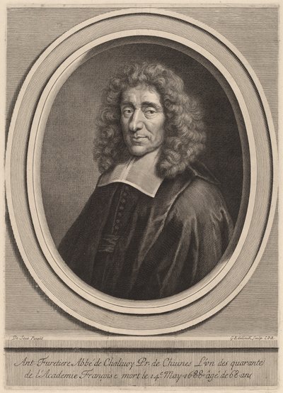 Antoine Furetiere de Gerard Edelinck after Gilbert de Seve