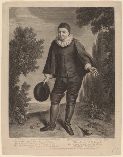 Raimond Poisson como Crispin de Gerard Edelinck after Theodor Netscher