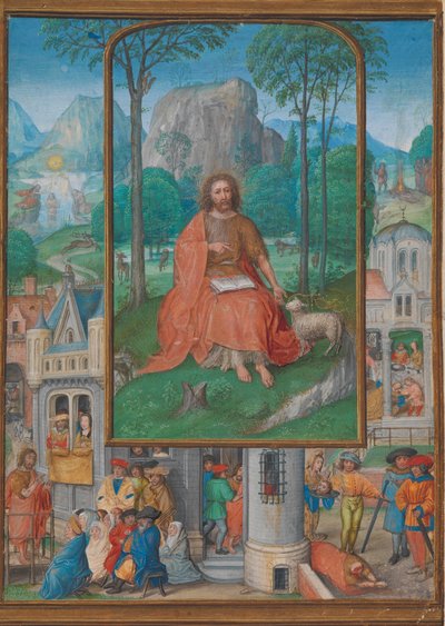 Iluminación de manuscrito con escenas de la vida de San Juan Bautista de Gerard Horenbout