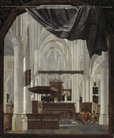 Interior de la iglesia de Sint Gertrudiskerk en Bergen op Zoom de Gerard Houckgeest