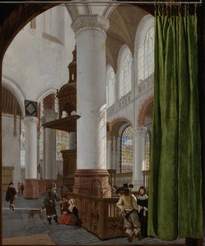 Interior de la Oude Kerk en Delft, 1654 de Gerard Houckgeest