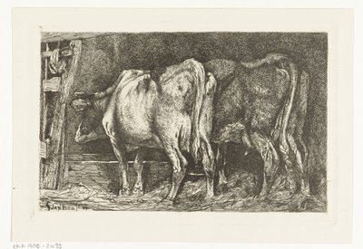 Dos vacas en un pesebre de Gerard Jan Bos