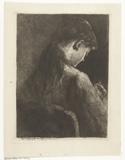 Niña sentada, vista de espaldas de Gerard Jan Bos