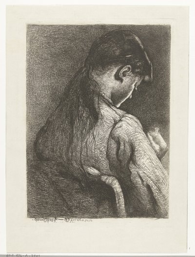 Niña sentada, vista de espaldas de Gerard Jan Bos