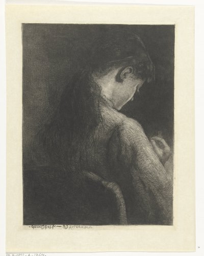 Niña sentada, vista de espaldas de Gerard Jan Bos