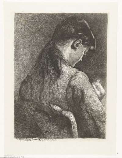 Niña sentada, vista de espaldas de Gerard Jan Bos