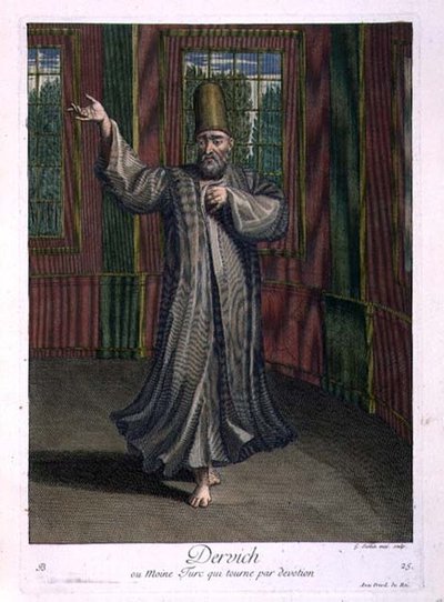 Derviche, o monje turco girando en devoción de Gerard Jean Baptiste Scotin