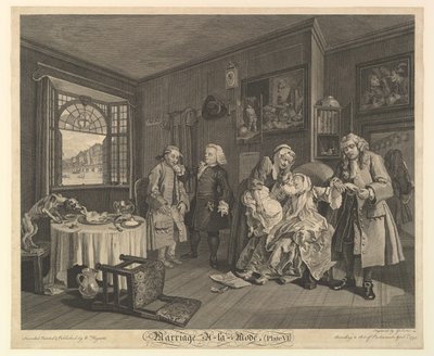 El matrimonio a la moda, Placa VI de Gerard Jean Baptiste Scotin