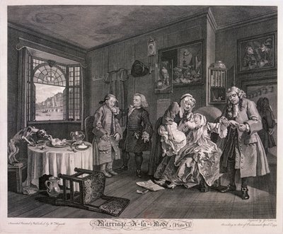 Matrimonio a la moda, Placa VI, 1745 de Gerard Jean Baptiste Scotin