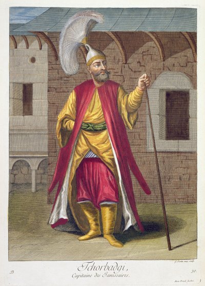 Tchorbadji, capitán de los jenízaros, siglo XVIII de Gerard Jean Baptiste Scotin