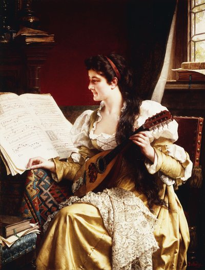 Dama con mandolina de Gerard Portielje