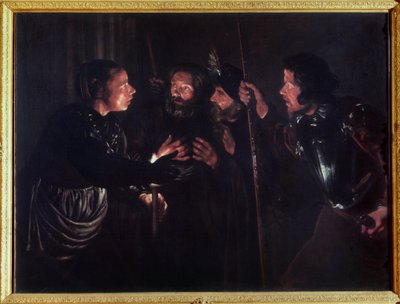 La negación de San Pedro. Pintura de Gerard Seghers (1591-1651). Óleo sobre tela de Gerard Seghers