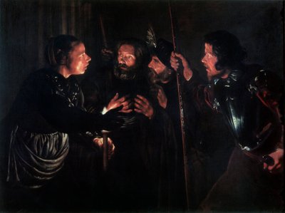 La negación de San Pedro, 1620s de Gerard . Seghers