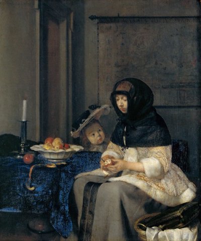 El pelador de manzanas de Gerard Ter Borch the Younger