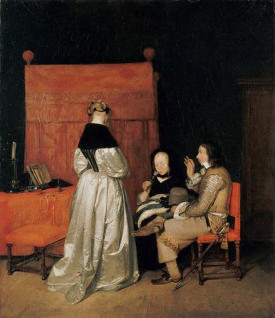 La Conversación Galante La Admonición Paternal de Gerard Ter Borch the Younger