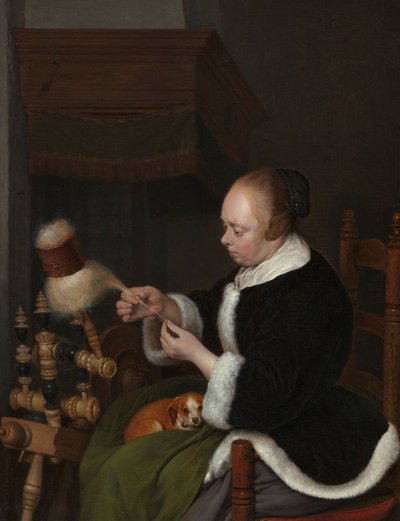 La hilandera, 1652 de Gerard Ter Borch the Younger