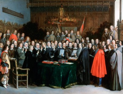 El juramento de ratificación del Tratado de Münster, 1648 de Gerard Terborch II