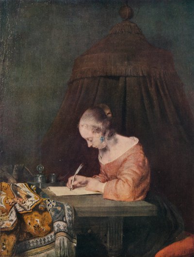 Mujer escribiendo una carta, c1655, 1938 de Gerard Terborch II